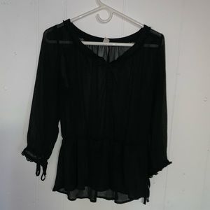 Black sheer blouse